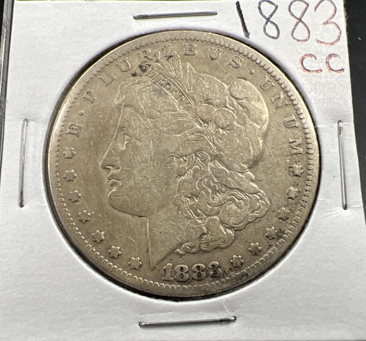 1883 CC Morgan Silver Eagle Dollar Coin VF Very Fine Details Circulated