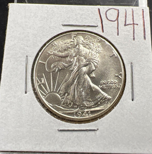 1941 P 50c Walking Liberty Silver Half Dollar UNC Details #B
