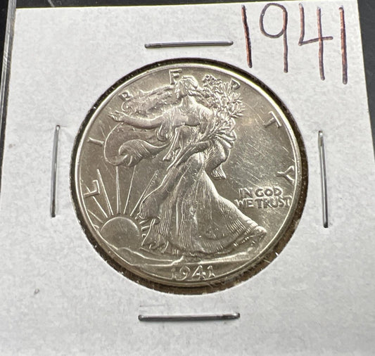 1941 P 50c Walking Liberty Silver Half Dollar UNC Details