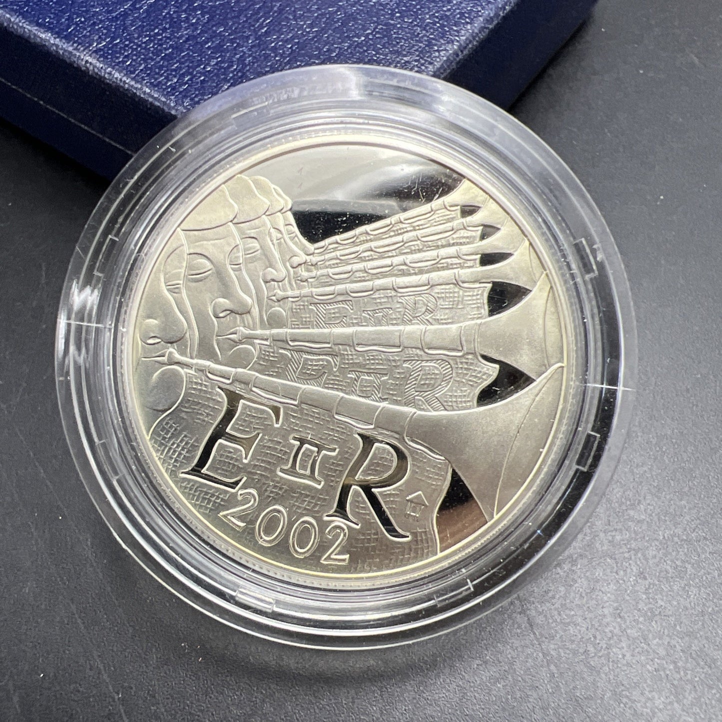 2002 Queen Elizabeth Golden Trumpet Sterling Silver Bermuda Gem Proof Coin Toner