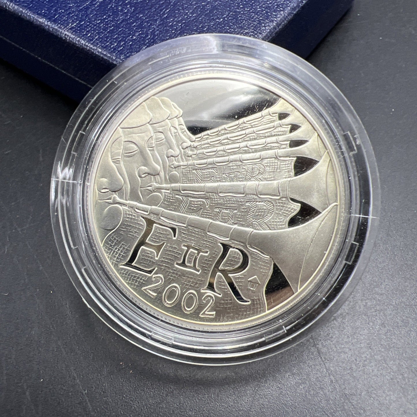 2002 Queen Elizabeth Golden Trumpet Sterling Silver Bermuda Gem Proof Coin Toner