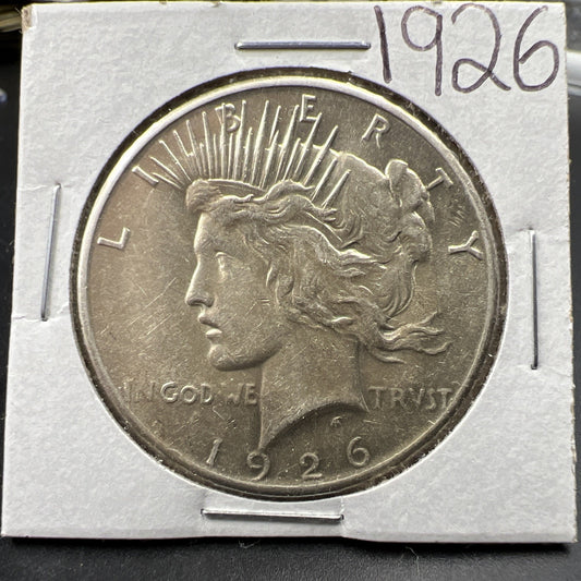 1926 P $1 Peace Silver Dollar Coin XF EF detail Circulated