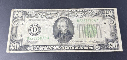 1934 A $20 Cleveland District FRN Federal Reserve Note Fine Circulated