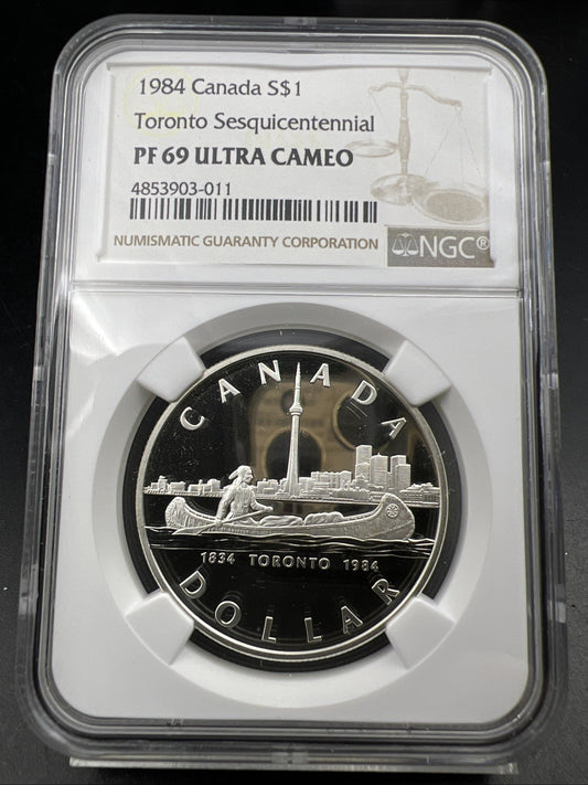 1984 Canada Toronto Sesquicentennial Silver Dollar Coin PF69 UCAM NGC Proof