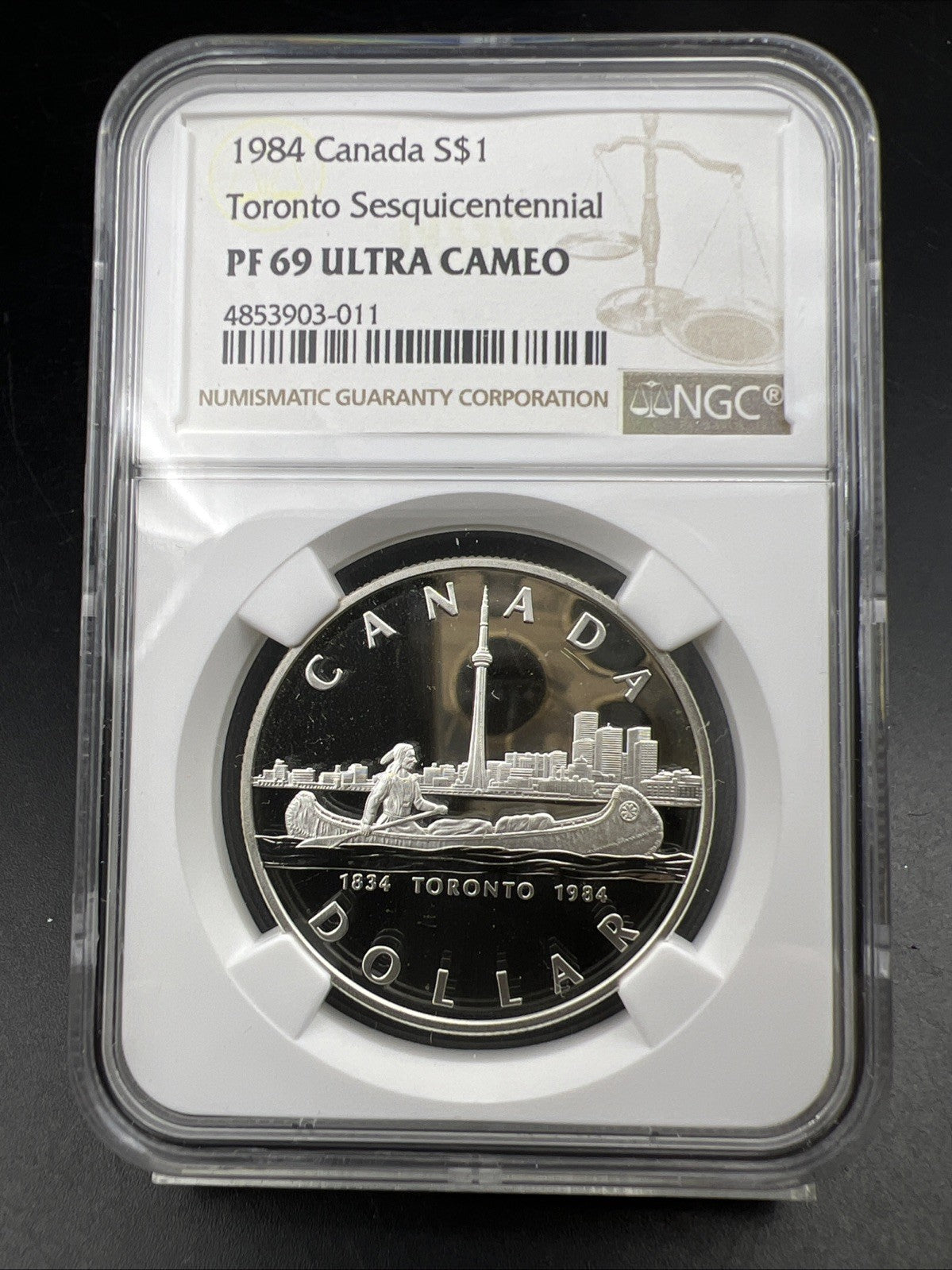 1984 Canada Toronto Sesquicentennial Silver Dollar Coin PF69 UCAM NGC Proof