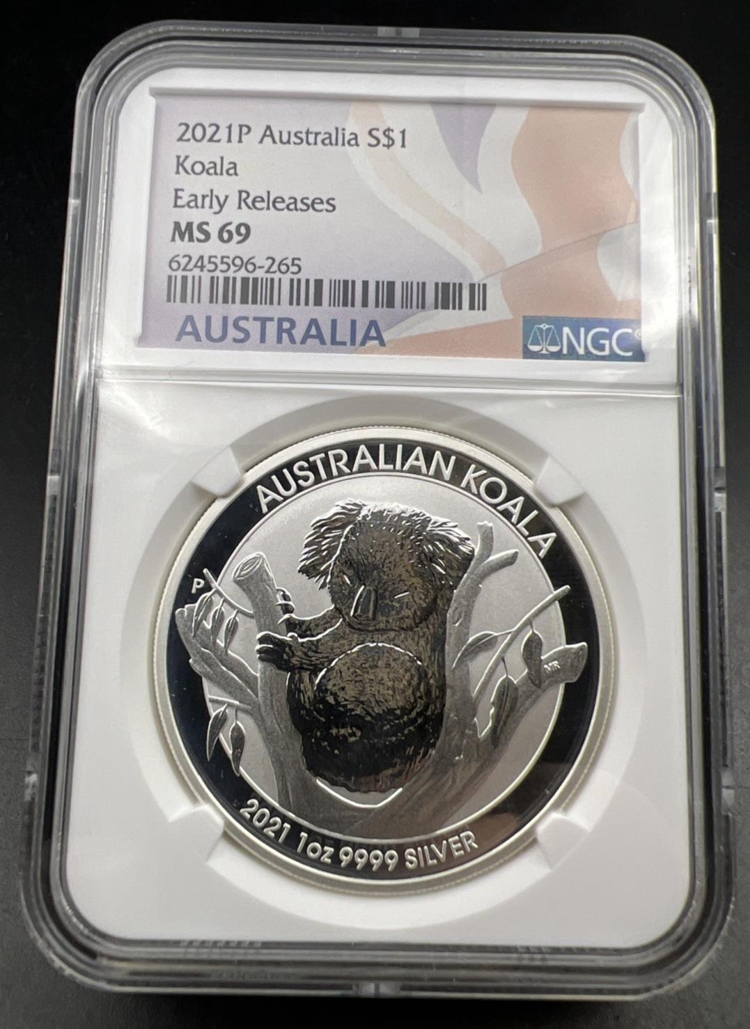 2021 Perth Mint 1 oz Silver Koala Coin NGC MS69 Gem UNC Certified #265