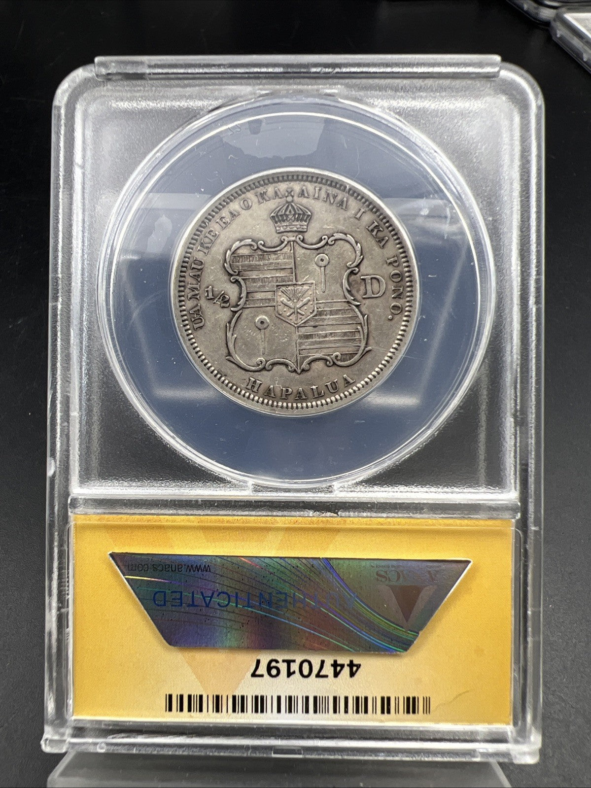 1883 Hawaii 50c Silver Half Dollar Coin AU55 Details ANACS Certified