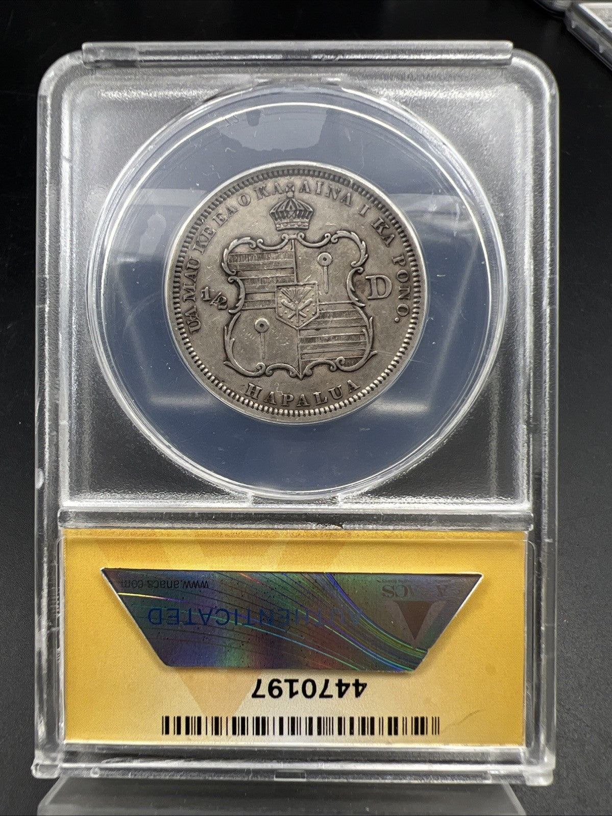 1883 Hawaii 50c Silver Half Dollar Coin AU55 Details ANACS Certified