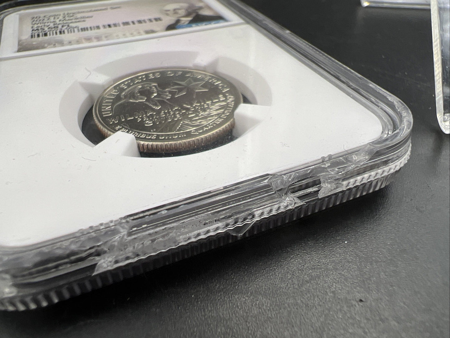 2022 D Wilma Mankiller Women's Quarter Commemorative NGC MS68 PL Chipped Slab