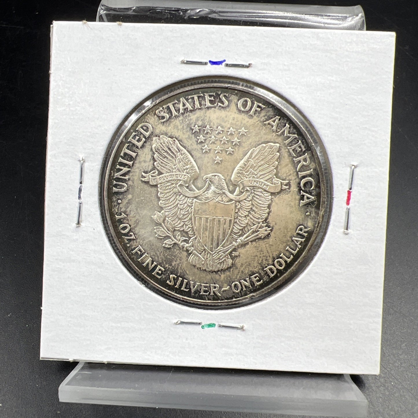 2001 1 OZ American Silver Eagle ASE Coin BU UNC Toned