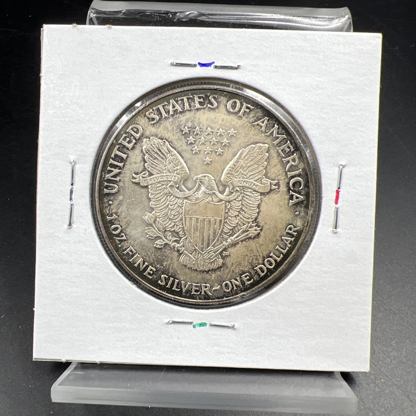 2001 1 OZ American Silver Eagle ASE Coin BU UNC Toned
