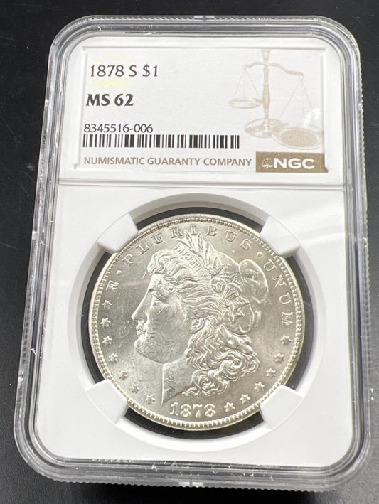 1878 S $1 Morgan Silver Dollar Coin VAM 6 DDO Double Die Hot 50 Vam MS62 NGC
