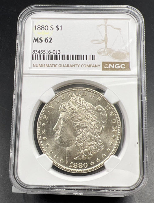 1880 S $1 Morgan Dollar Coin NGC MS62 VAM 6 Doubled Date Variety Coin Medium S