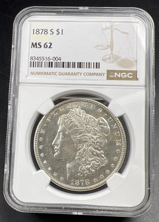1878 S $1 Morgan Silver Dollar Coin VAM 17A Denticle Hit List 40 Vam MS62 NGC
