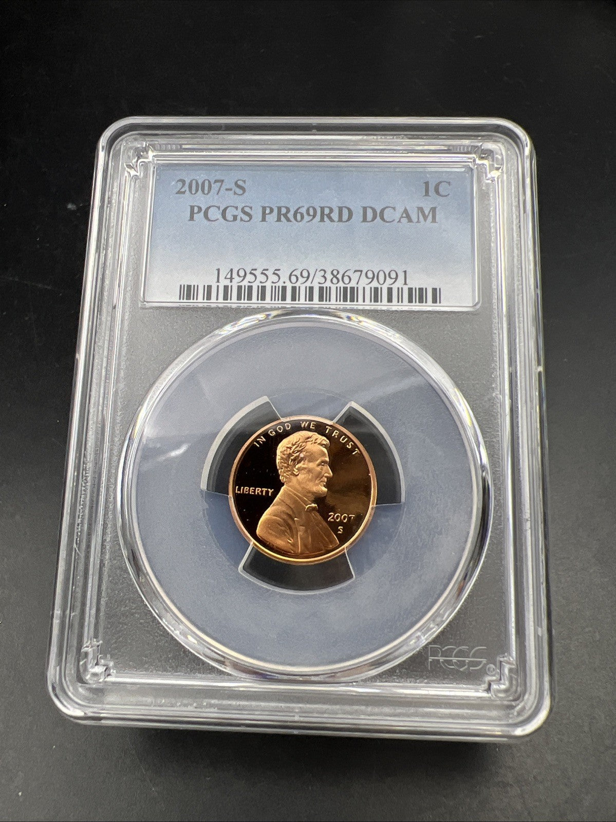 2007 S 1c Lincoln Memorial Cent Penny Coin PR69 DCAM PCGS #091