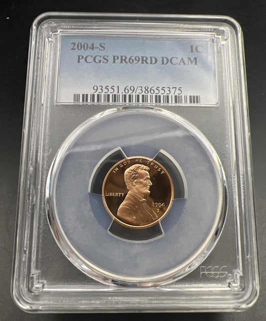 2004 S 1c Lincoln Memorial Cent Penny Coin PR69 DCAM PCGS #375