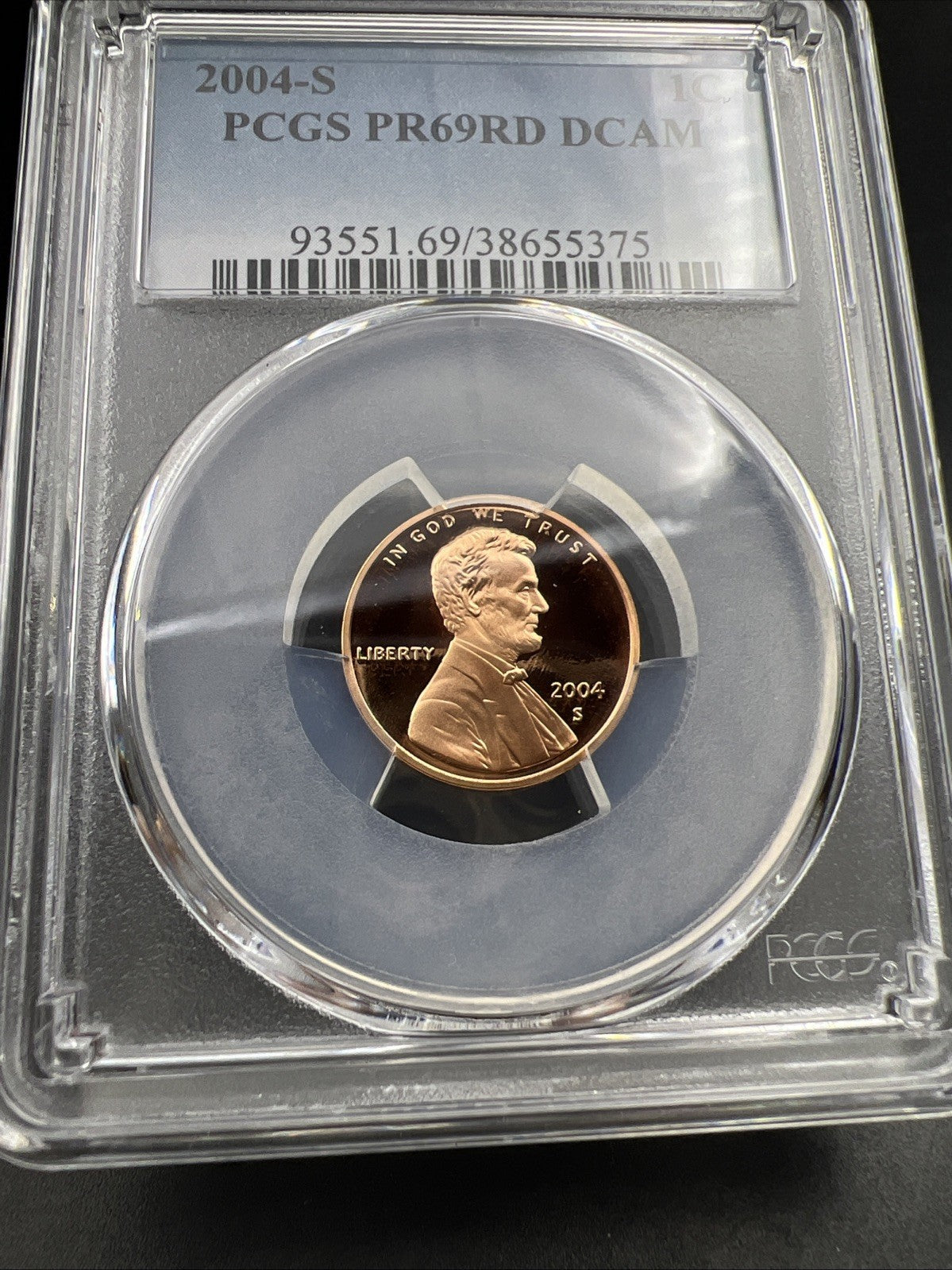 2004 S 1c Lincoln Memorial Cent Penny Coin PR69 DCAM PCGS #375