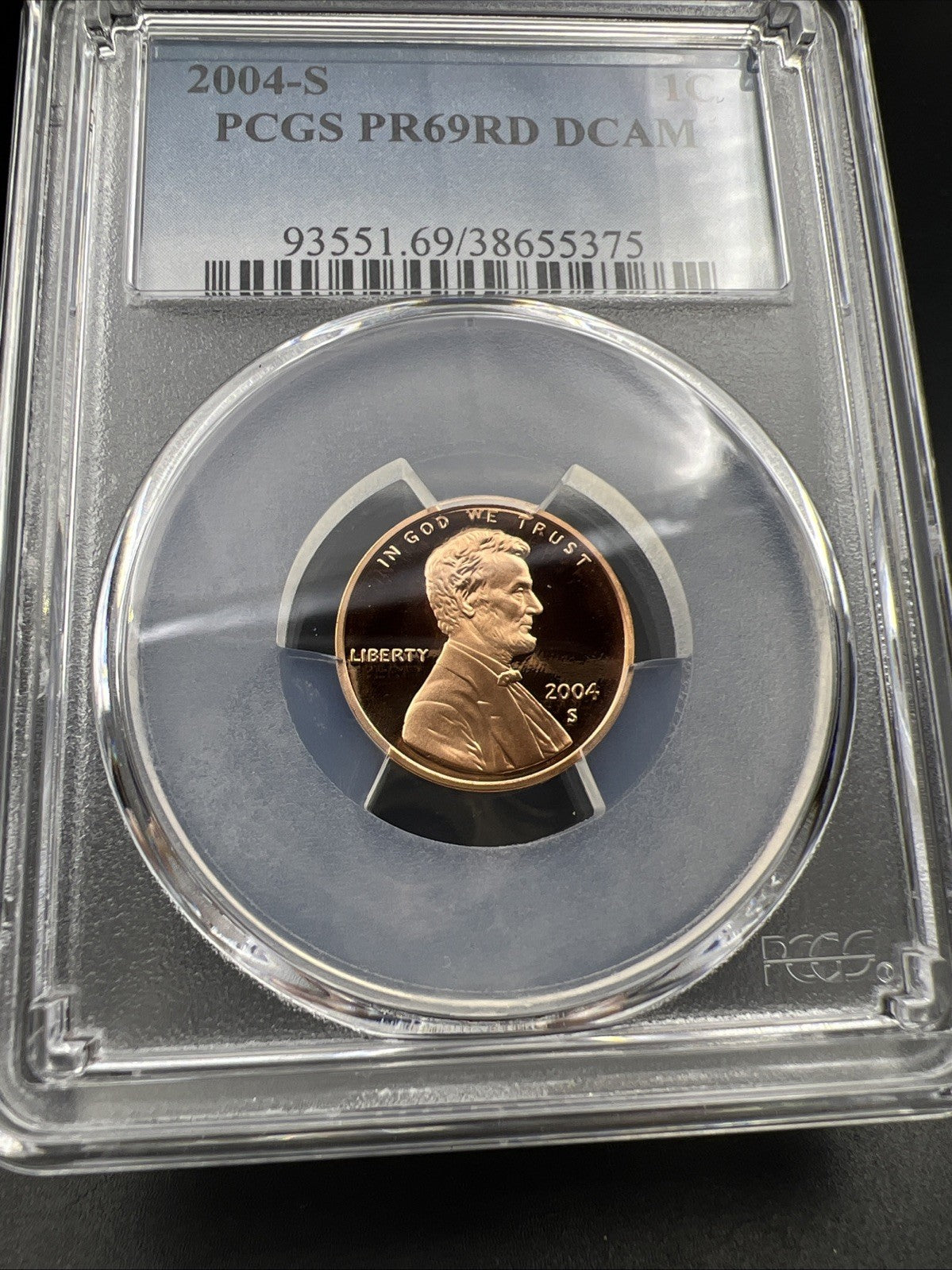 2004 S 1c Lincoln Memorial Cent Penny Coin PR69 DCAM PCGS #375