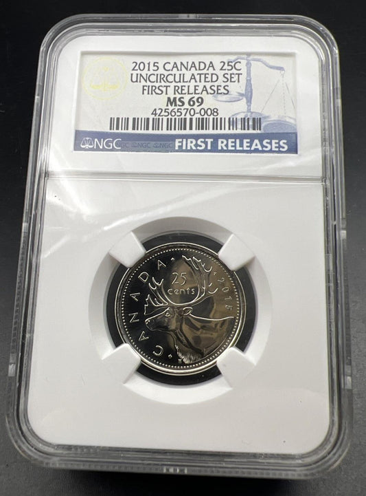 2015 Canada 25c Twenty Five Cent Caribou Quarter Coin NGC MS69