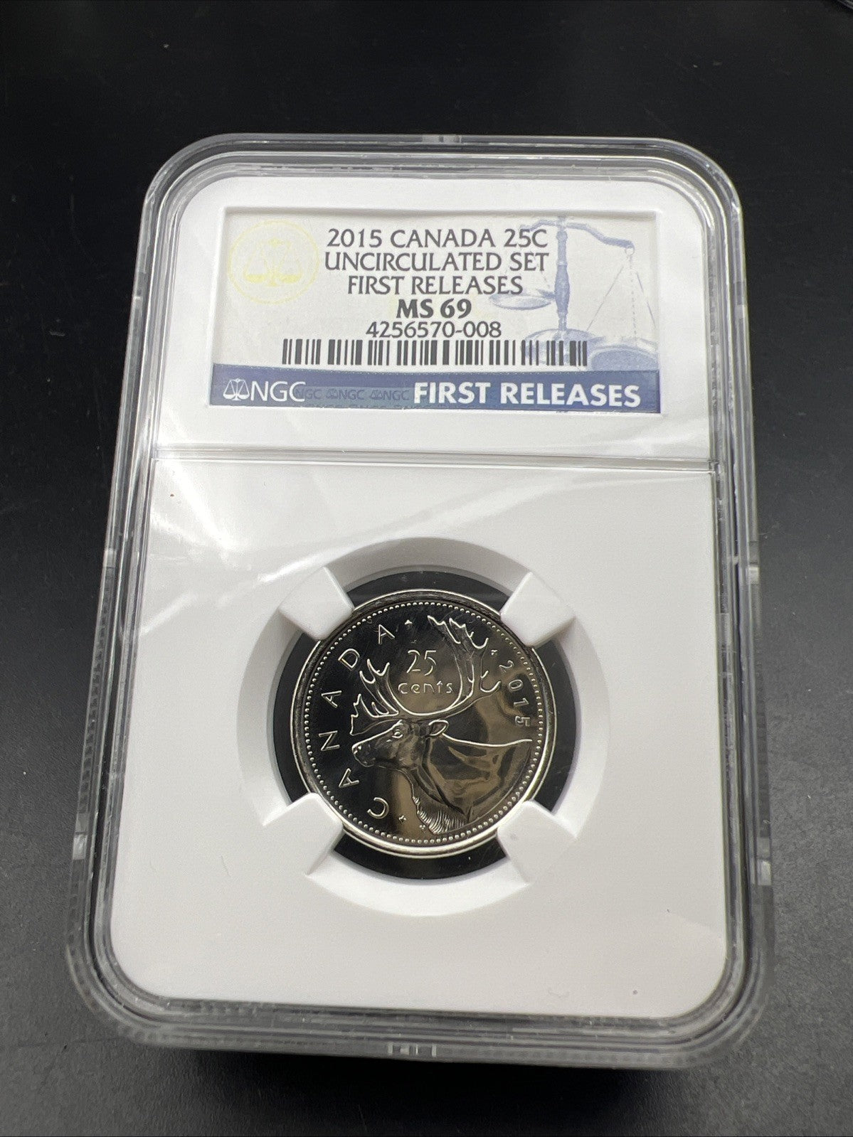 2015 Canada 25c Twenty Five Cent Caribou Quarter Coin NGC MS69