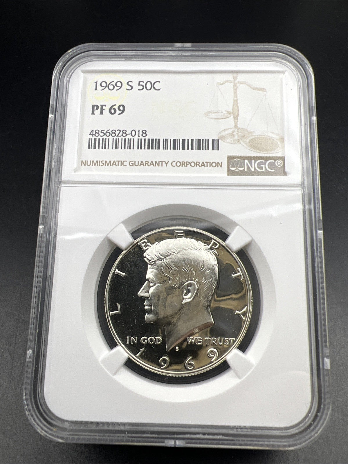1969 S PF69 Silver Kennedy Half Dollar 50¢ - NGC Gem Proof Certified