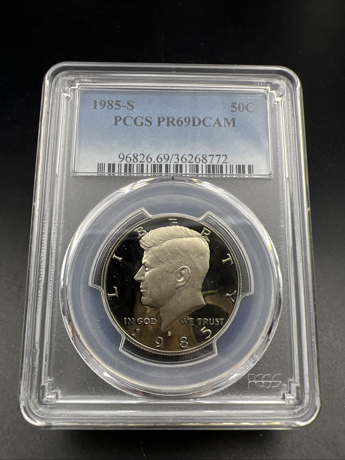 1985 S 50c Kennedy Proof Half Dollar Coin Copper Nickel PR69 DCAM PCGS #772