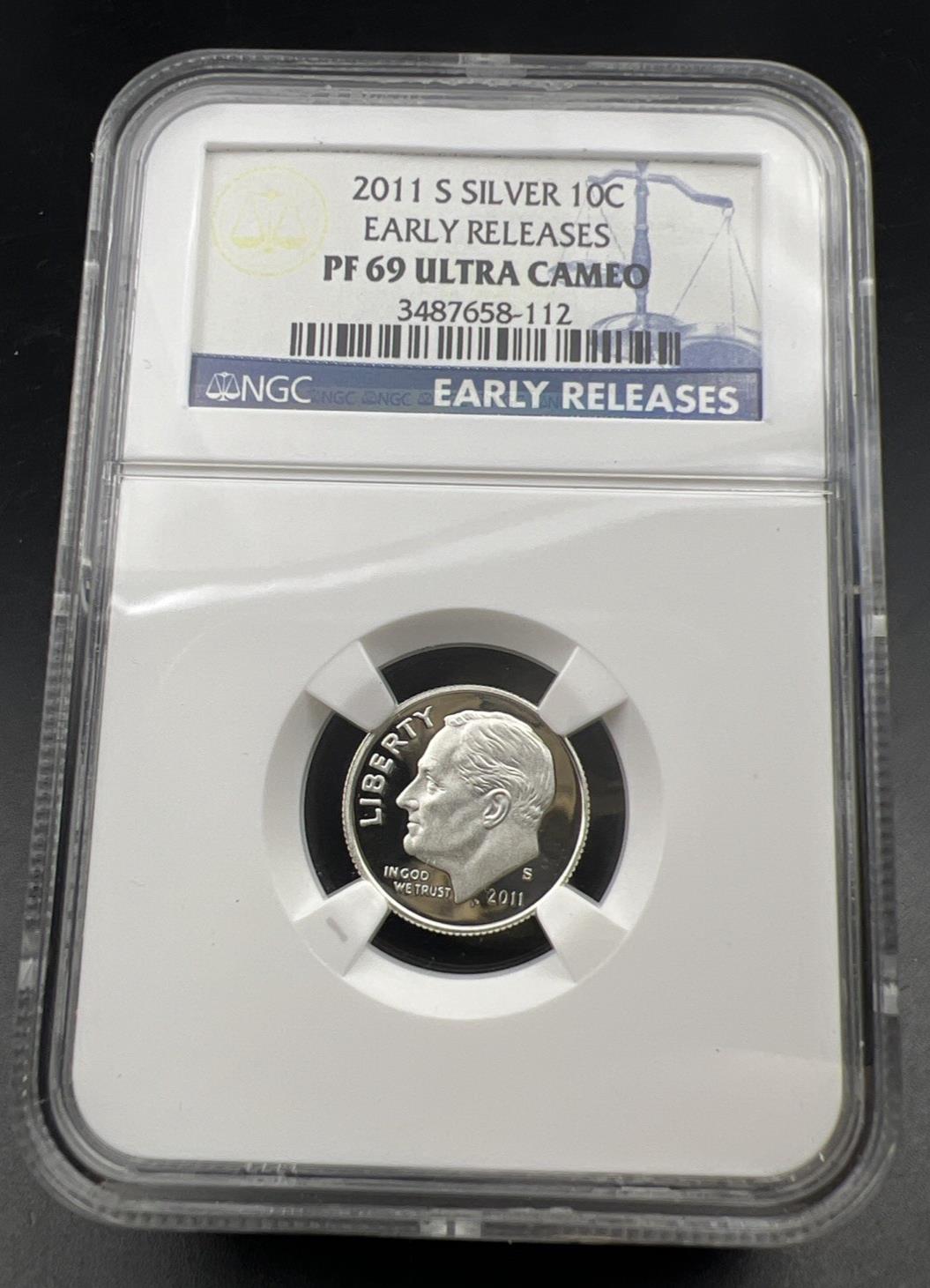 2011 S 10c Roosevelt Proof Silver Dime Coin PF69 UCAM NGC #112