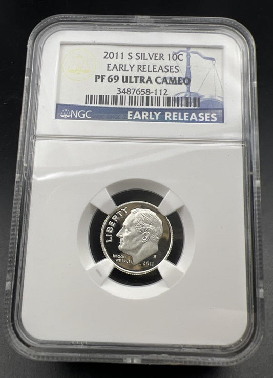 2011 S 10c Roosevelt Proof Silver Dime Coin PF69 UCAM NGC #112
