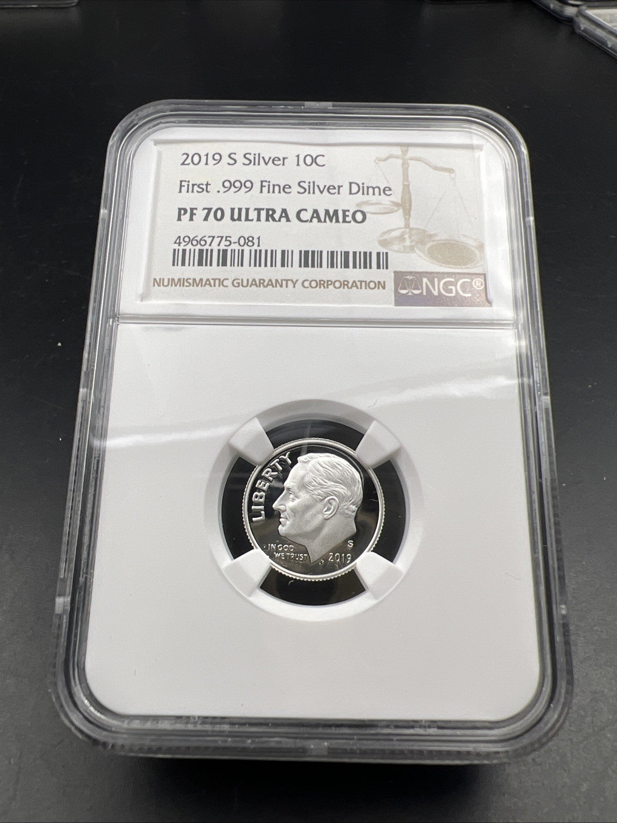 2019 S 10c Roosevelt Proof Silver Dime Coin NGC PF70 UCAM #081 First .999 Dime