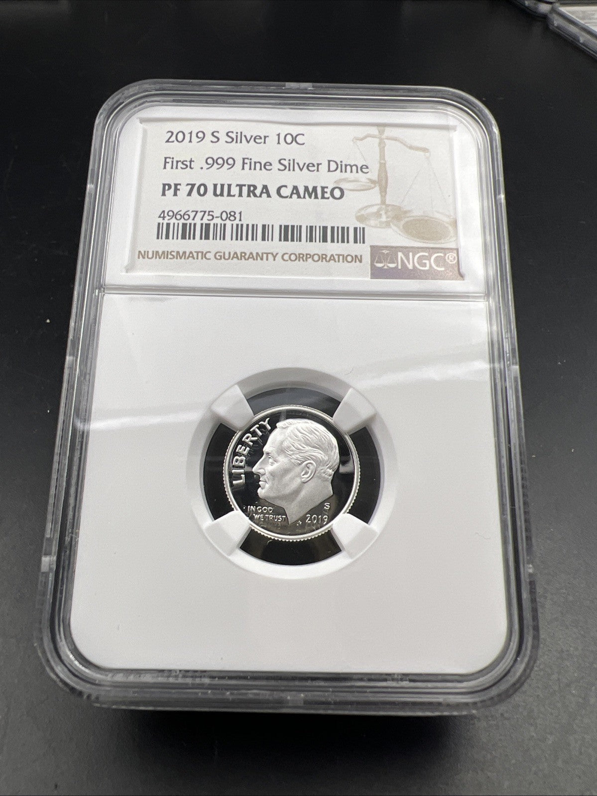 2019 S 10c Roosevelt Proof Silver Dime Coin NGC PF70 UCAM #081 First .999 Dime