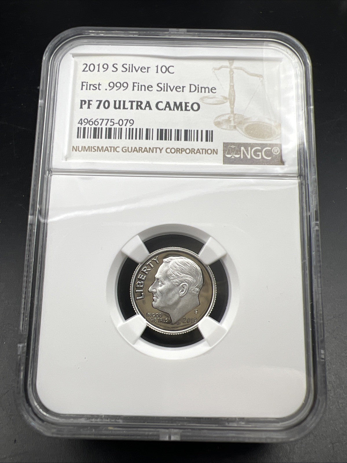 2019 S 10c Roosevelt Proof Silver Dime Coin NGC PF70 UCAM #079 First .999 Dime