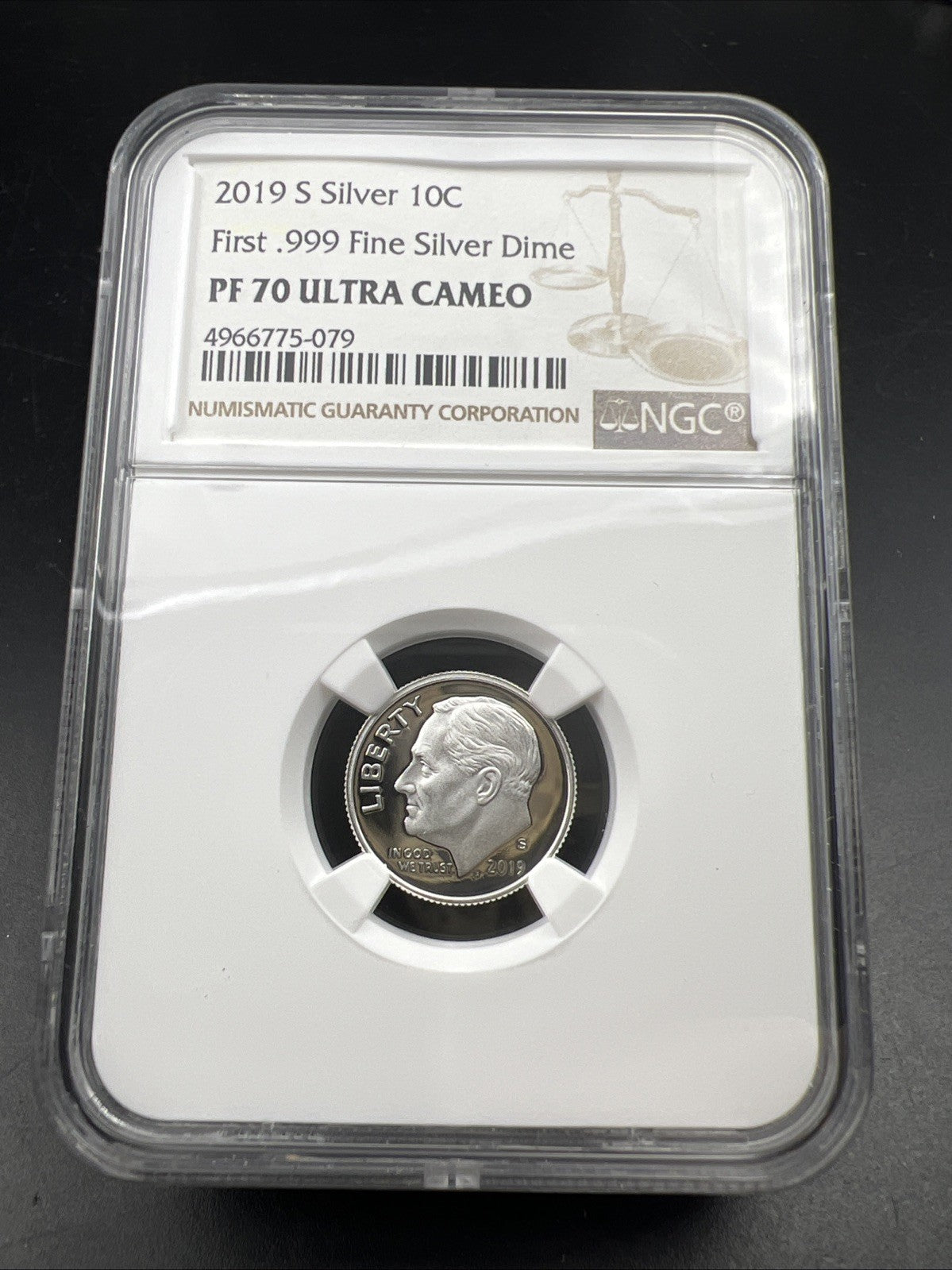 2019 S 10c Roosevelt Proof Silver Dime Coin NGC PF70 UCAM #079 First .999 Dime