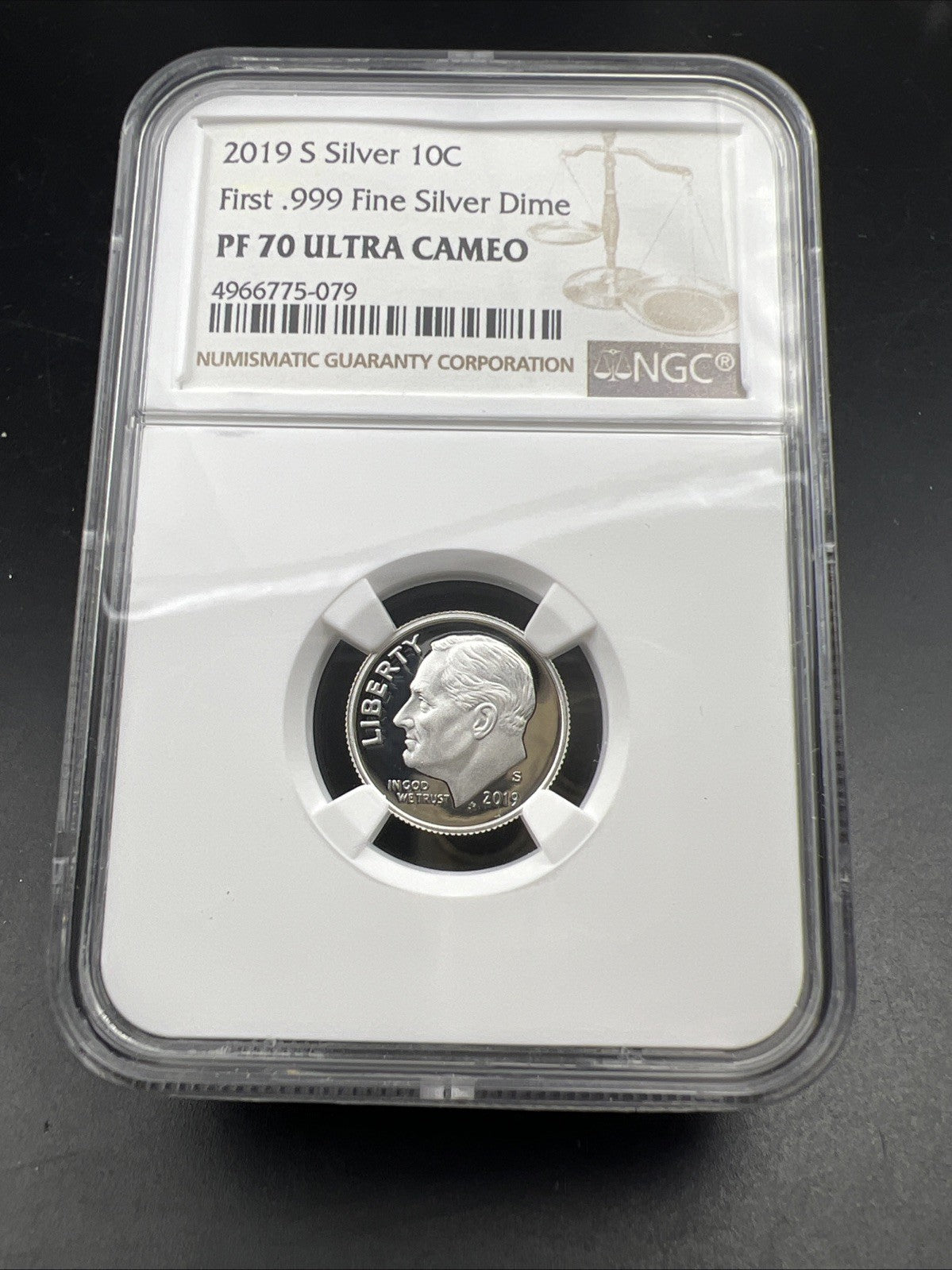 2019 S 10c Roosevelt Proof Silver Dime Coin NGC PF70 UCAM #079 First .999 Dime