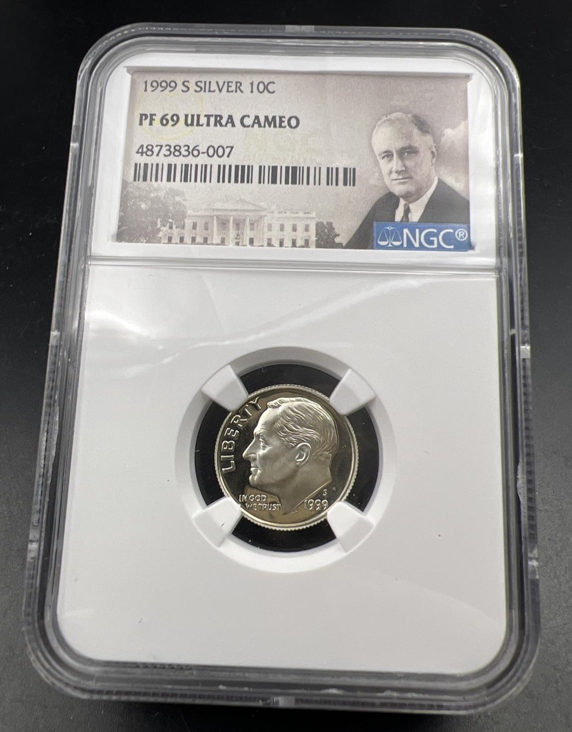 1999 S 10c Roosevelt Proof Silver Dime Coin PF69 UCAM NGC #007
