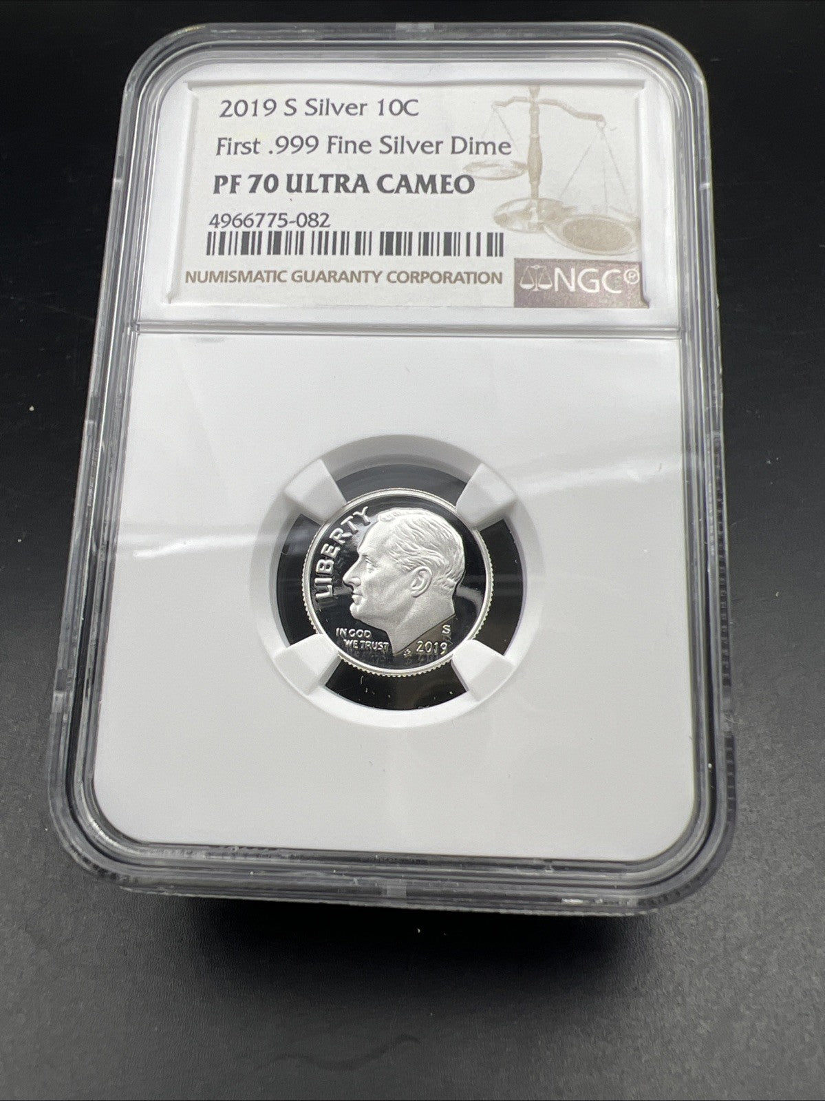 2019 S 10c Roosevelt Proof Silver Dime Coin NGC PF70 UCAM #082 First .999 Dime