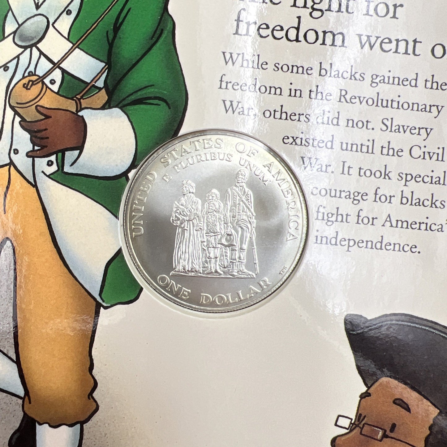 1998 S Crispus Attucks 1776 War Patriot Silver Dollar Coin Young Collector's