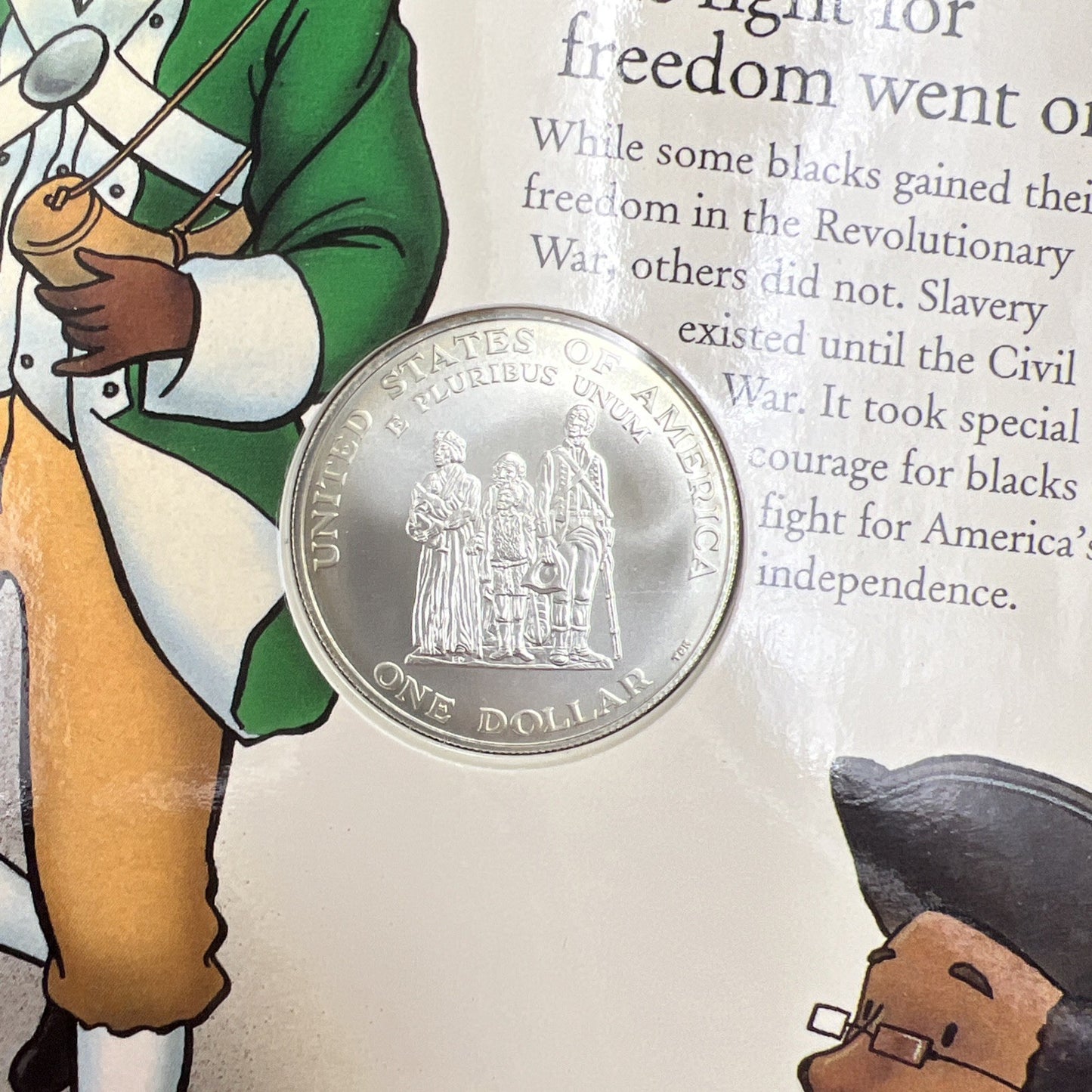 1998 S Crispus Attucks 1776 War Patriot Silver Dollar Coin Young Collector's