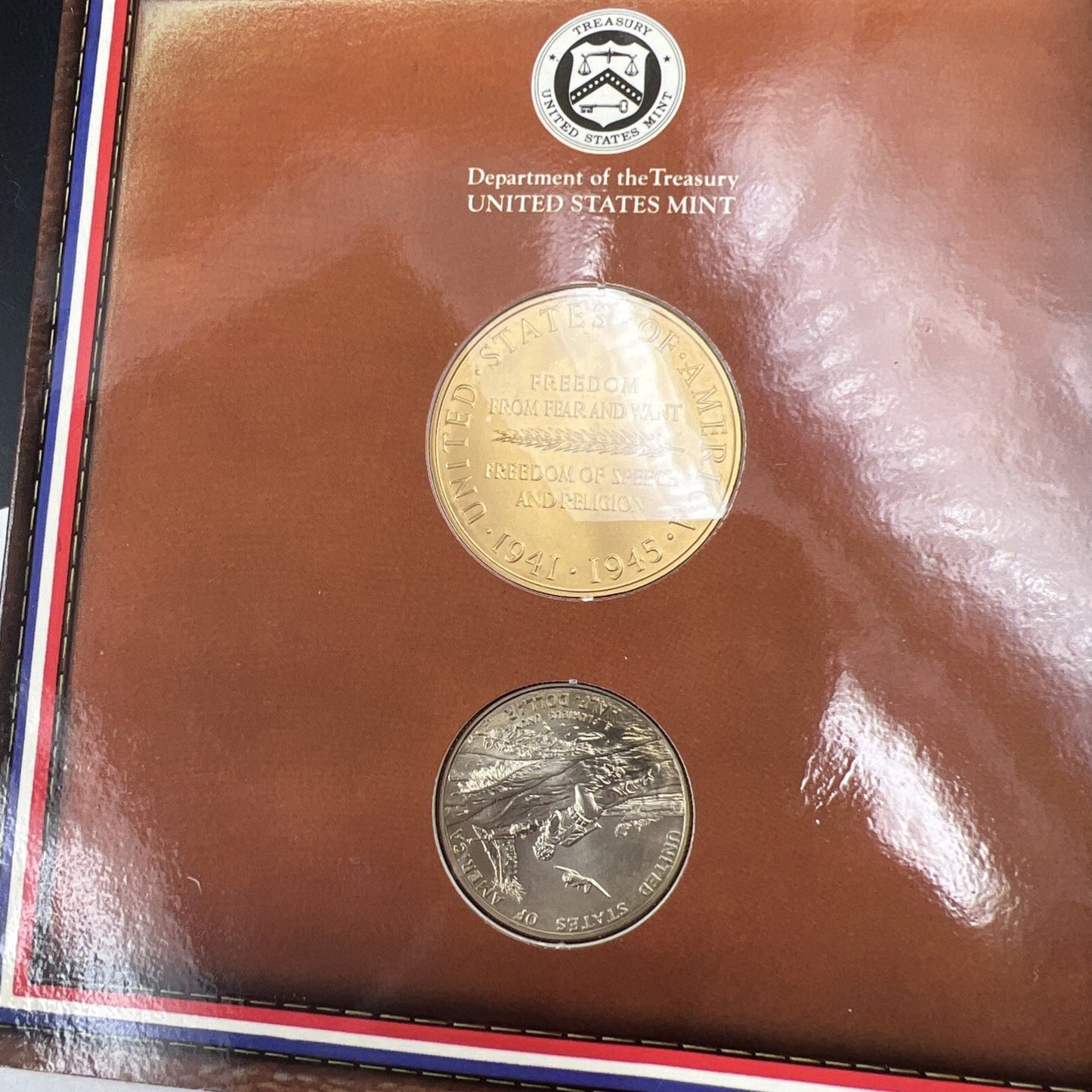 World War 2 II 50th anniversary Coin and Victory Medal Set US Mint