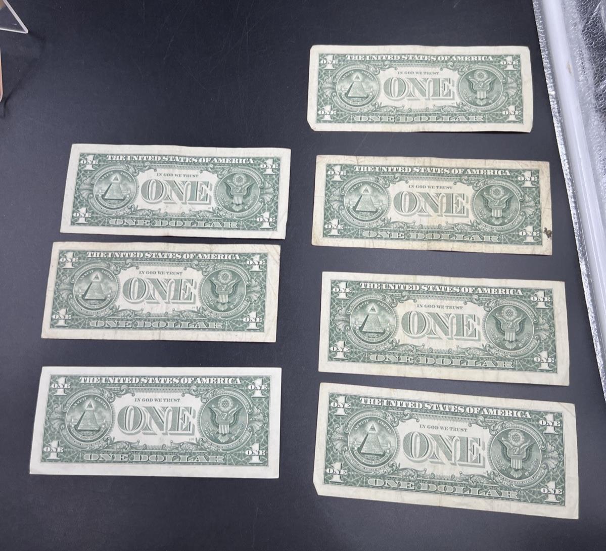 Lot of 7 Different * Star FRN Notes 1995 - 2017 years Circulated US Currency #84
