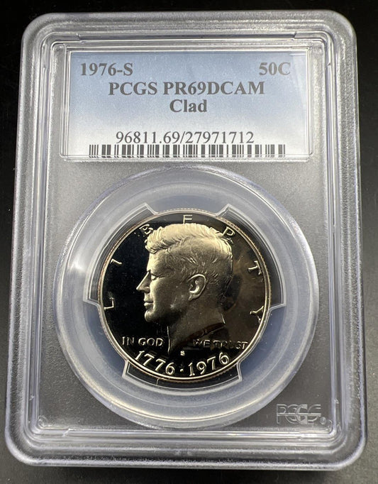 1976 S Bicentennial Kennedy Copper Nickel Half Dollar Coin PCGS PR69 DCAM #12