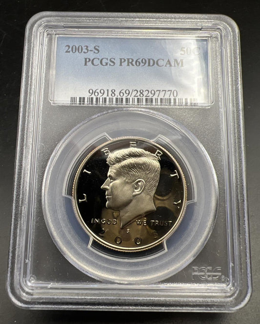 2003 S 50c Kennedy Copper Nickel Half Dollar Coin PCGS PR69 DCAM #770
