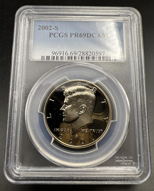 2002 S 50c Kennedy Copper Nickel Half Dollar Coin PCGS PR69 DCAM #597