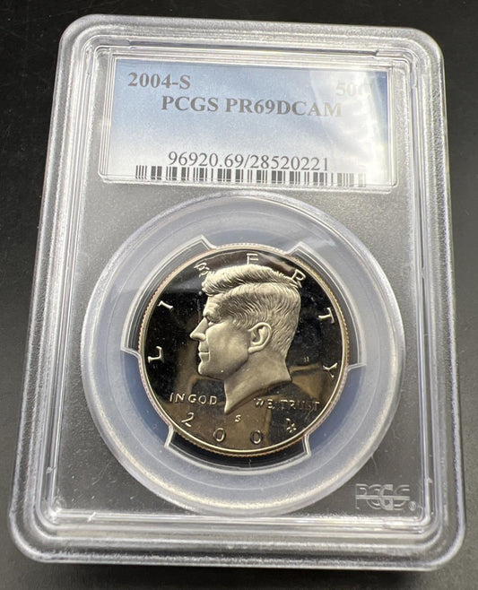 2004 S 50c Kennedy Copper Nickel Half Dollar Coin PCGS PR69 DCAM #221
