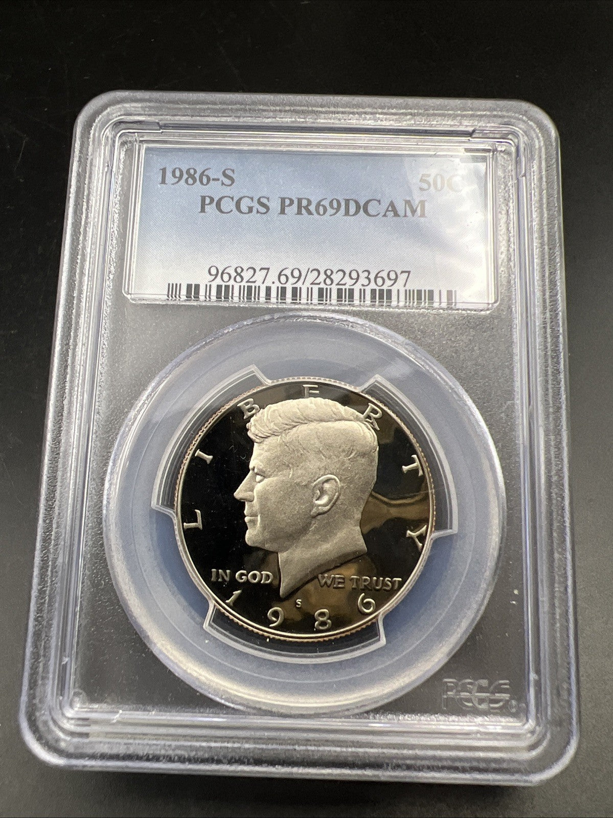 1986 S 50c Kennedy Copper Nickel Half Dollar Coin PCGS PR69 DCAM #697