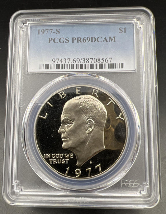 1977 S $1 Ike Eisenhower Copper Nickel Dollar Coin PCGS PR69 DCAM #567