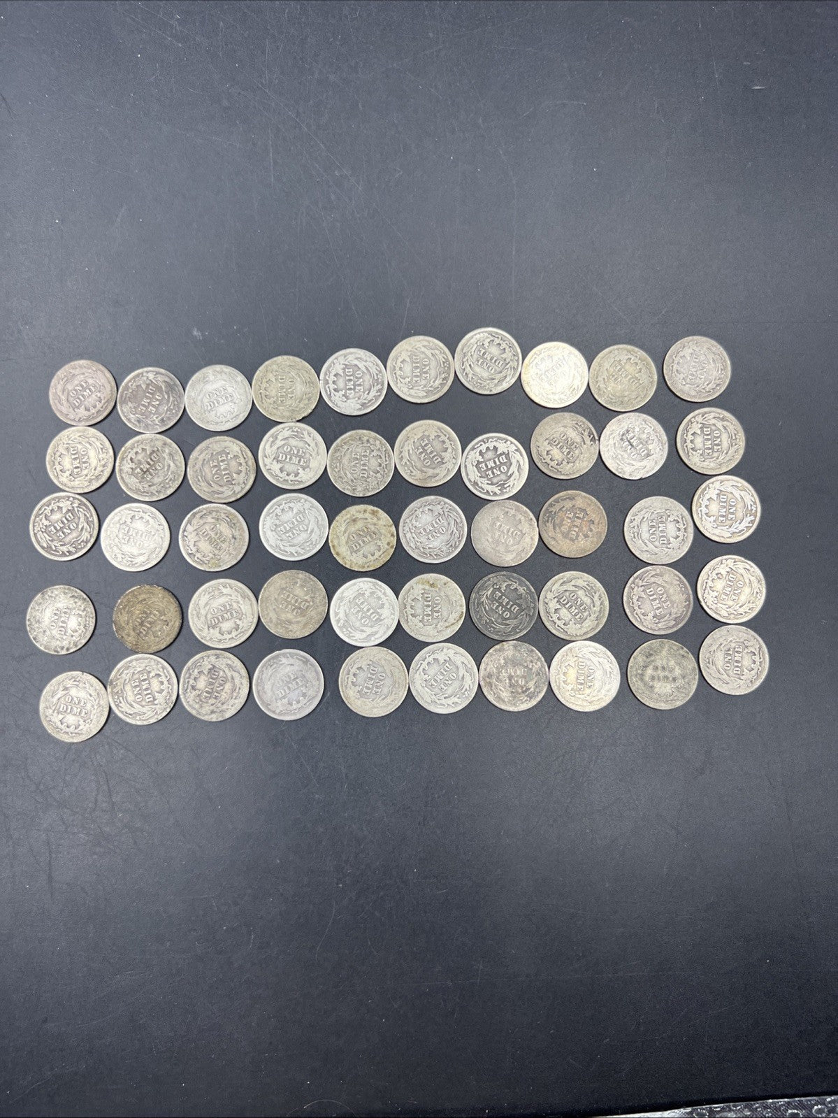 Barber 90% Silver Dimes 50 Coin Cull / AG / G - Very Circ 50 coin Roll SKU#5.29A