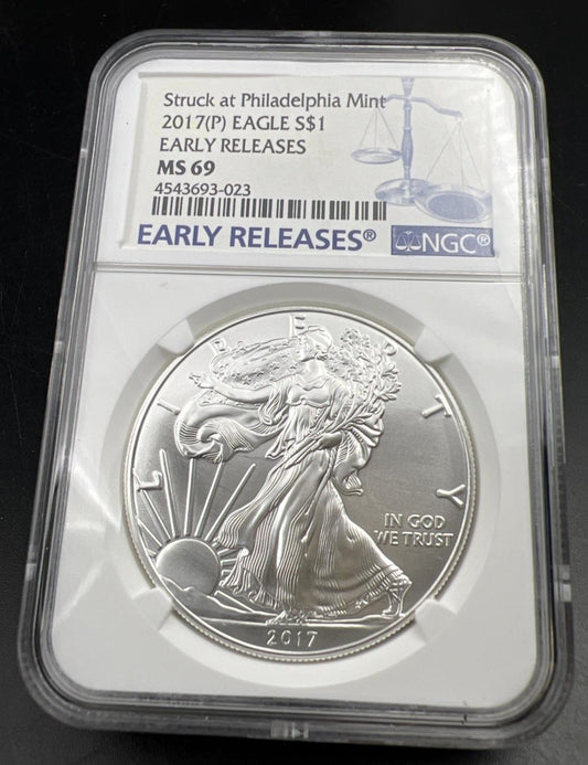 2017 P 1 oz ASE American Silver Eagle Coin MS69 Early Releases