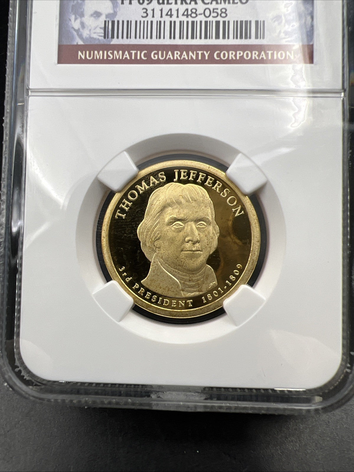 2007 S Thomas Jefferson Proof Presidential Dollar Coin NGC PF69 UCAM #058