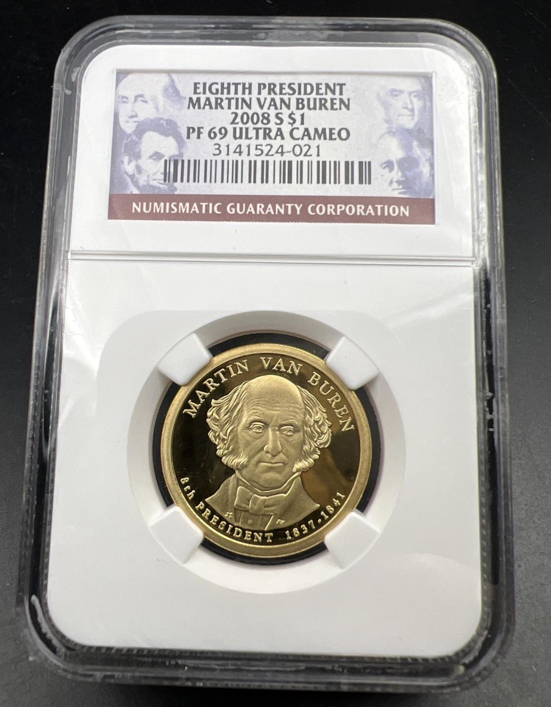 2008 S Martin Van Buren Proof Presidential Dollar Coin NGC PF69 UCAM #21