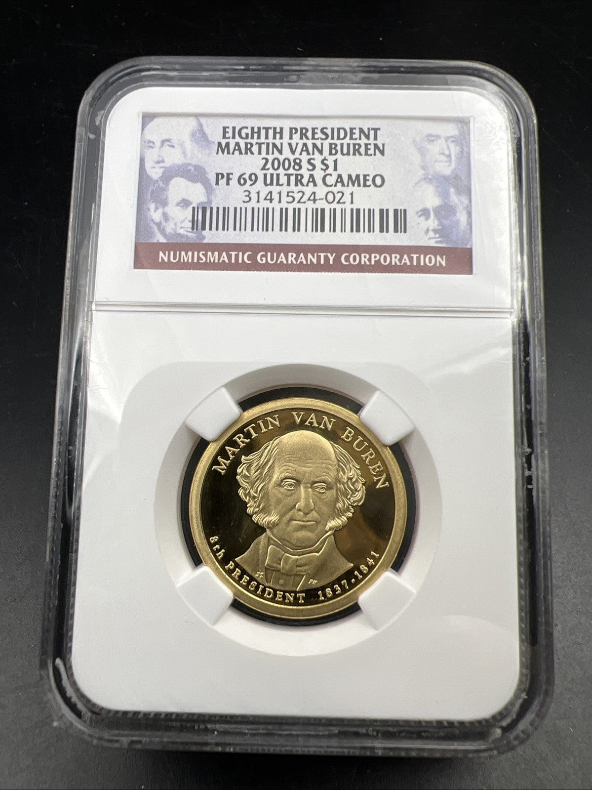 2008 S Martin Van Buren Proof Presidential Dollar Coin NGC PF69 UCAM #21